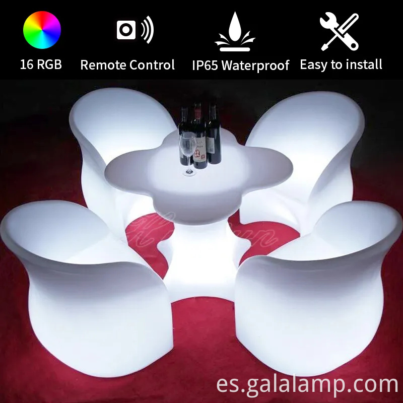 Asientos de cubos LED contemporáneos para reuniones al aire libre elegantes